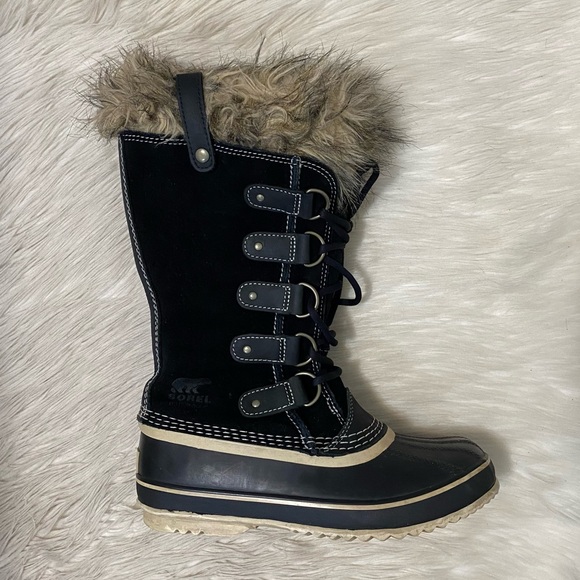 Sorel Black Quarry Fur Trim Joan Of Arctic Waterproof Winter Tall Snow Boot - Picture 5 of 12